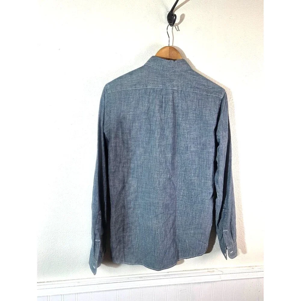 J.Crew Slim Chambray Button Front Shirt Men’s Small Blue Cotton Long Sleeve